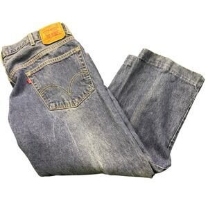 Levis 505 Regular Fit Mens Jeans Blue Denim Straight Leg 100% Cotton 42x30